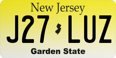 NJ license plate J27LUZ