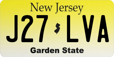 NJ license plate J27LVA