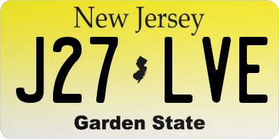 NJ license plate J27LVE