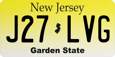 NJ license plate J27LVG