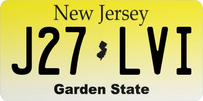 NJ license plate J27LVI
