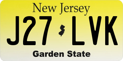 NJ license plate J27LVK
