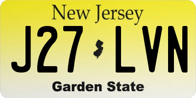 NJ license plate J27LVN