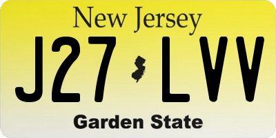 NJ license plate J27LVV