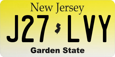 NJ license plate J27LVY