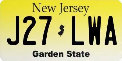 NJ license plate J27LWA