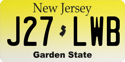 NJ license plate J27LWB
