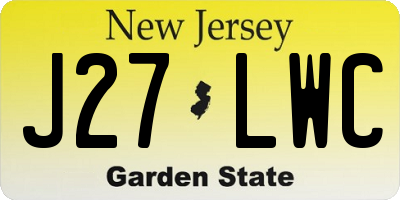 NJ license plate J27LWC