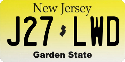 NJ license plate J27LWD
