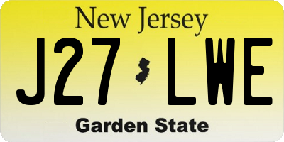 NJ license plate J27LWE