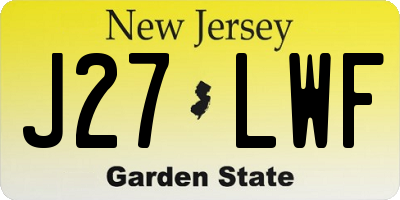NJ license plate J27LWF
