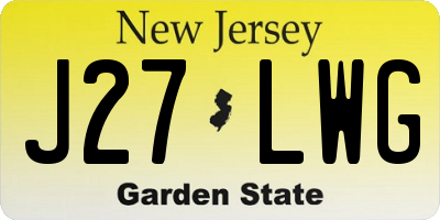 NJ license plate J27LWG