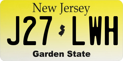 NJ license plate J27LWH