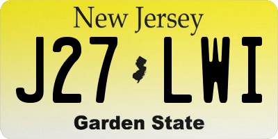 NJ license plate J27LWI