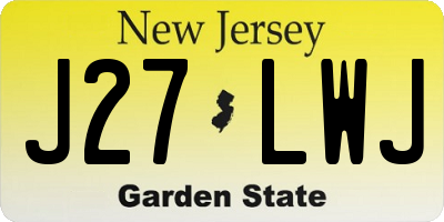 NJ license plate J27LWJ