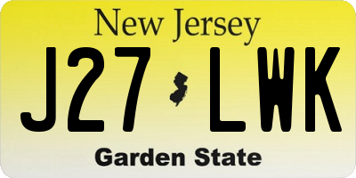 NJ license plate J27LWK