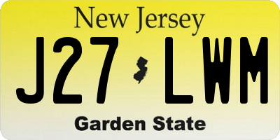 NJ license plate J27LWM