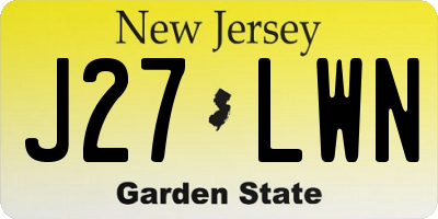NJ license plate J27LWN