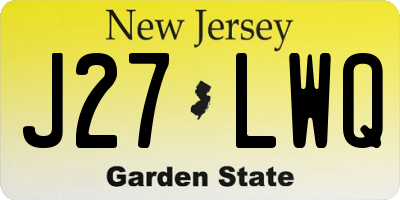 NJ license plate J27LWQ