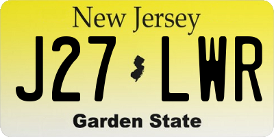 NJ license plate J27LWR