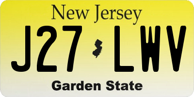NJ license plate J27LWV