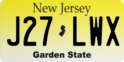 NJ license plate J27LWX