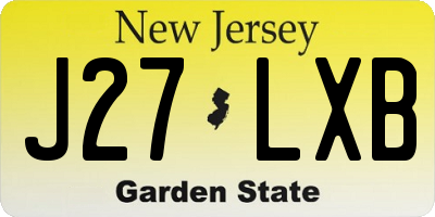 NJ license plate J27LXB