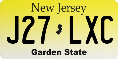 NJ license plate J27LXC