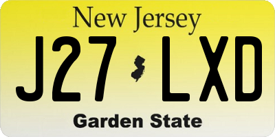 NJ license plate J27LXD