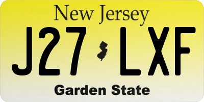 NJ license plate J27LXF