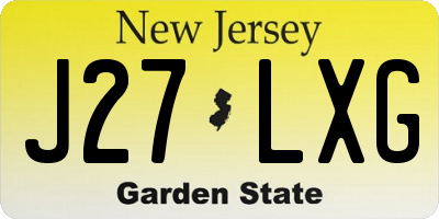 NJ license plate J27LXG