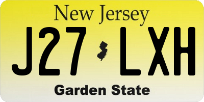 NJ license plate J27LXH