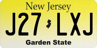 NJ license plate J27LXJ