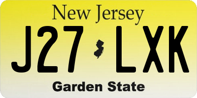 NJ license plate J27LXK