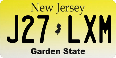 NJ license plate J27LXM