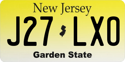 NJ license plate J27LXO
