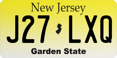 NJ license plate J27LXQ