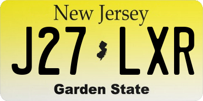 NJ license plate J27LXR