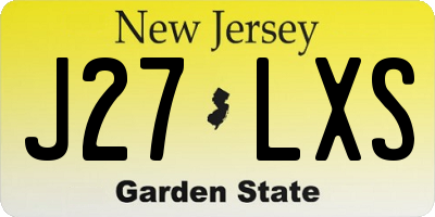 NJ license plate J27LXS