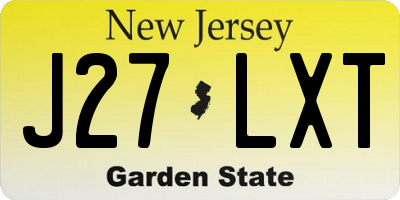 NJ license plate J27LXT