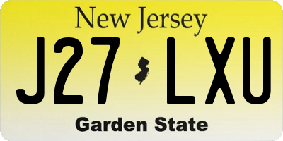 NJ license plate J27LXU