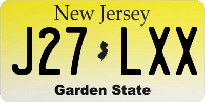 NJ license plate J27LXX