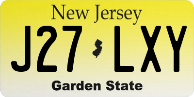 NJ license plate J27LXY