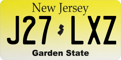 NJ license plate J27LXZ