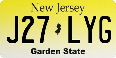 NJ license plate J27LYG