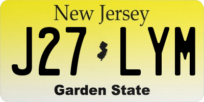 NJ license plate J27LYM