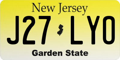NJ license plate J27LYO
