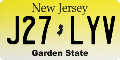 NJ license plate J27LYV