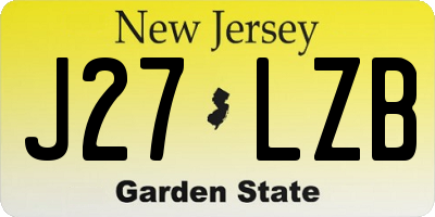 NJ license plate J27LZB