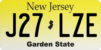 NJ license plate J27LZE